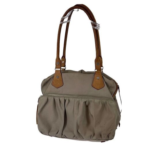 MZ Wallace Purse Nylon Taupe Handbag Shoulder Bag Pockets Every Day Bag Organize - Picture 2 of 12
